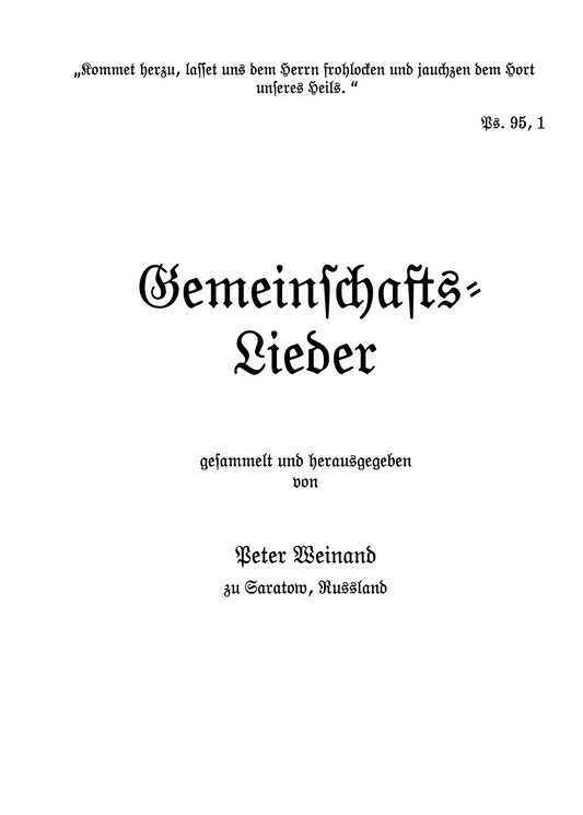 Gemeinschafts-Liederbuch Fraktur