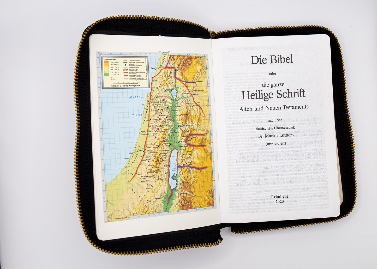 A&O Taschenbibel Leder Goldschnitt & Reißverschluss